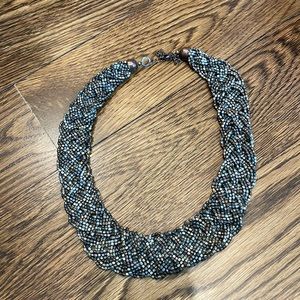 Mixed metal braided necklace